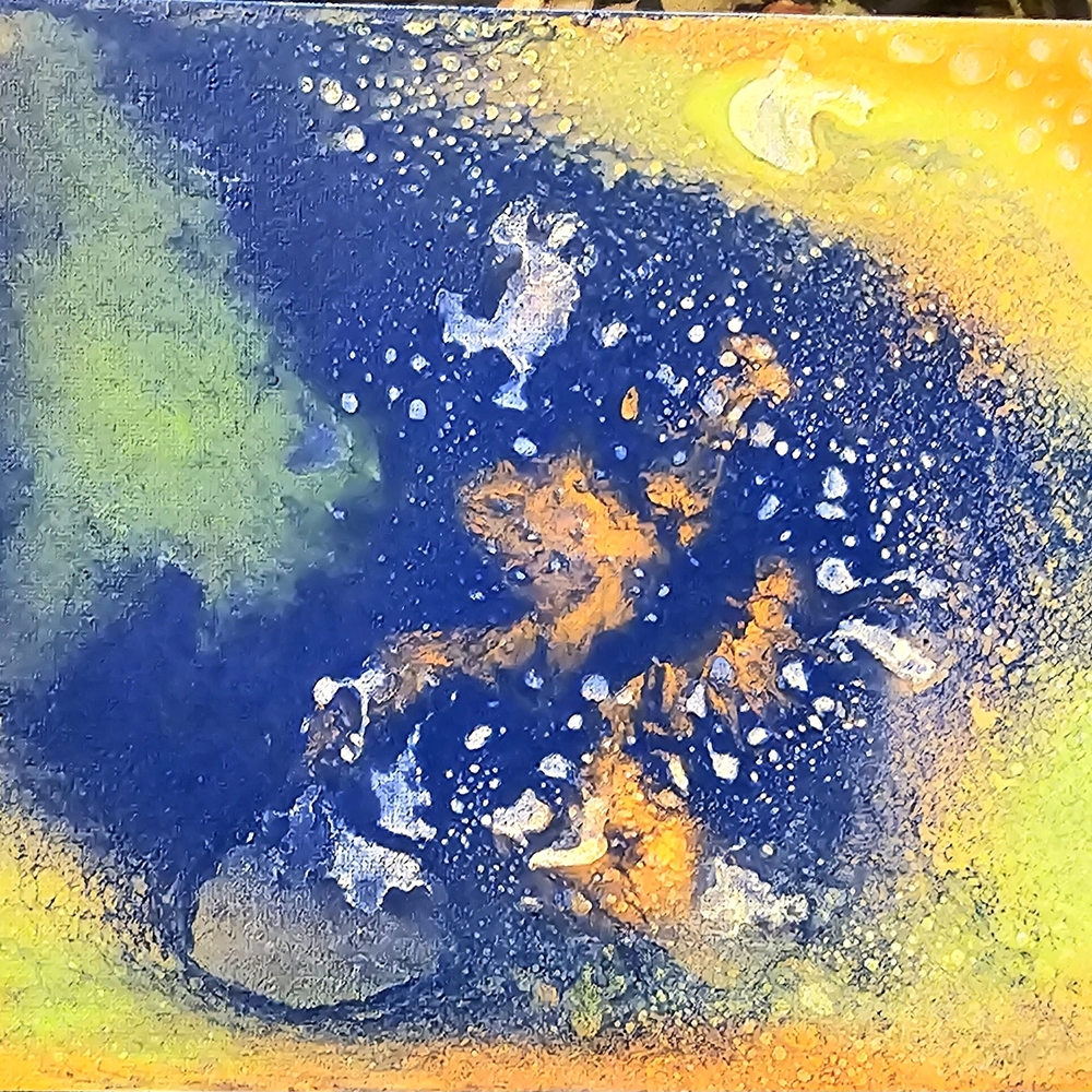 Vibrant Blue and Yellow Abstract Canvas Art